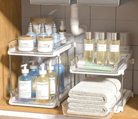 Discover the top 3 under-sink organizers to maximize space and declutter your kitchen or bathroom! Durable, adjustable, and stylish solutions for storing cleaning supplies